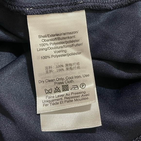 DKNY Floral Print Tie-Neck Mini Shift Dress in Navy Sz. 16 - Picture 12 of 12